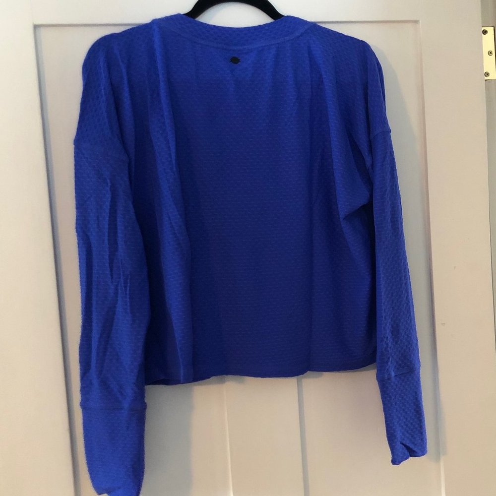 NWT Calia Diamond Mesh Long Sleeve Top -  Lucid Blue - Picture 4 of 4